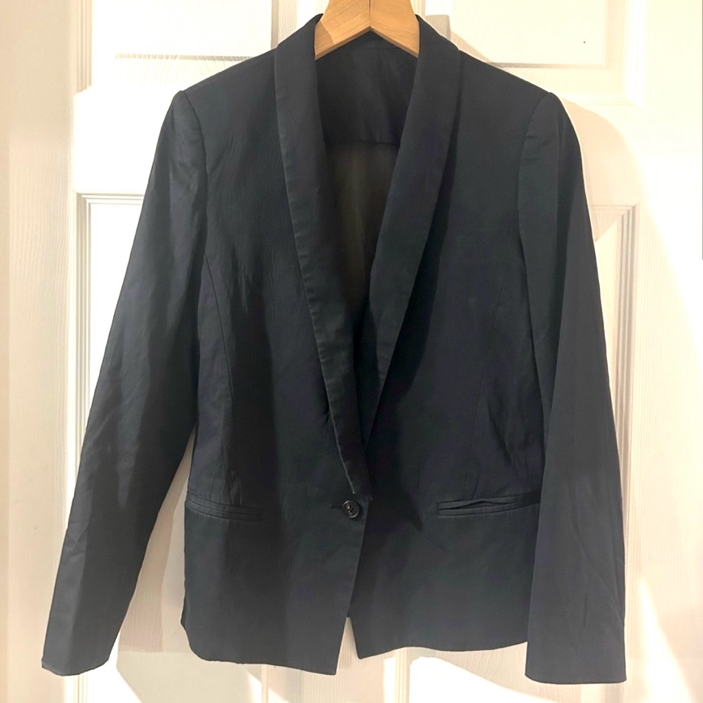 Sleek All Saints Gothic Sheer Back Italian Unique Statement Blazer